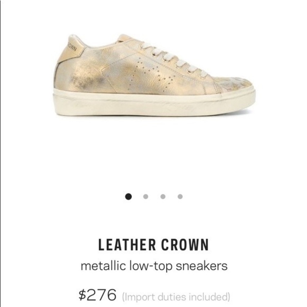 LEATHER CROWN GOLD SNEAKERS